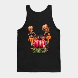 Cute halloween design in the moon light Tank Top